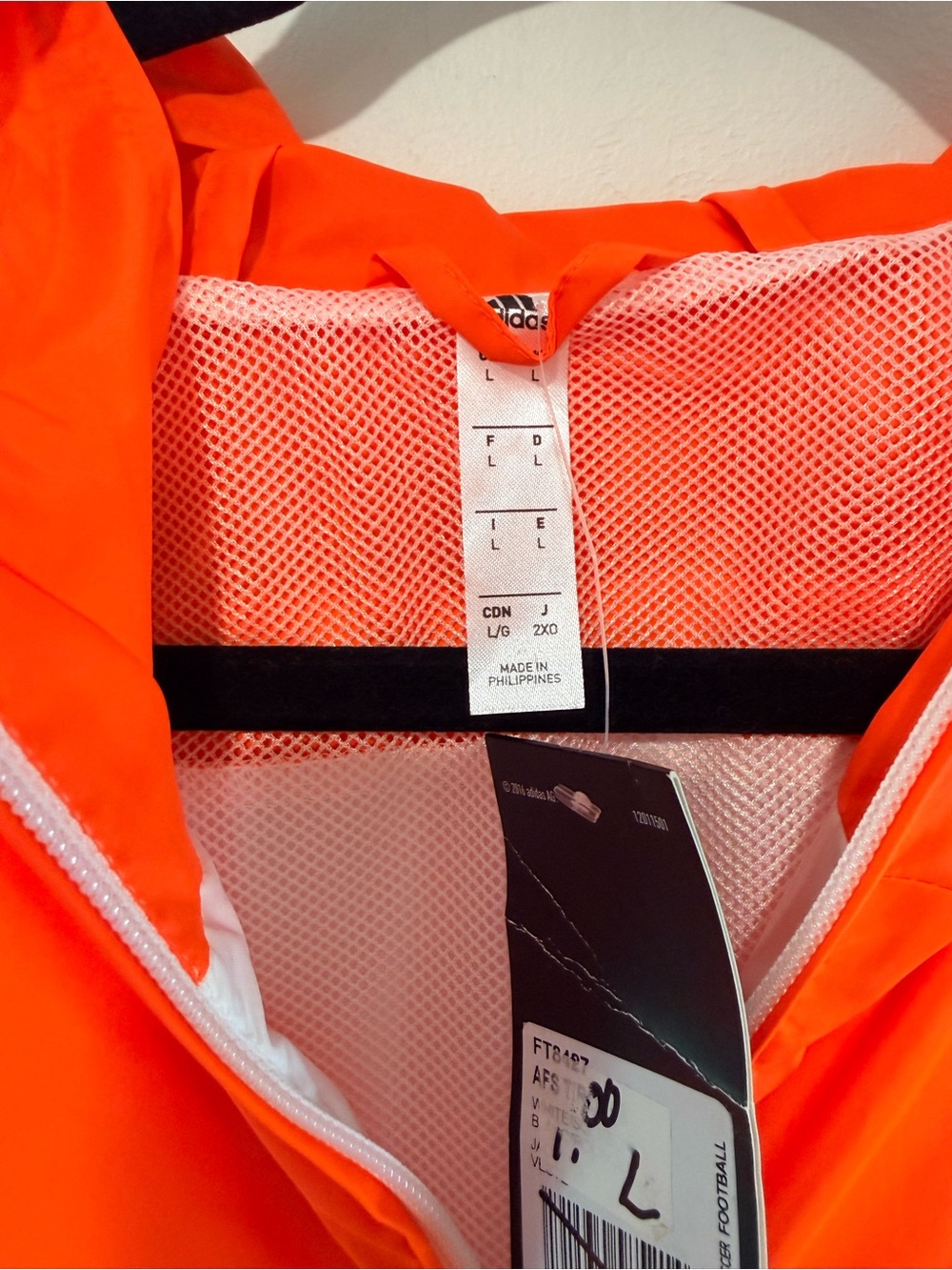 Adidas Windbreaker Jacket Womens Large NWT Hooded Full Zip Colorblock - Picture 5 of 8